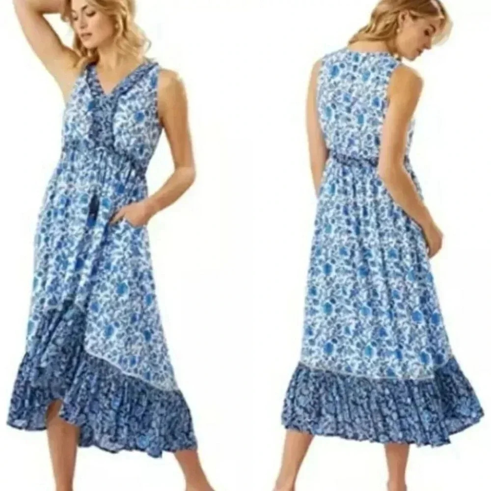 Tommy Bahama Midi Hi Lo Dress | size M